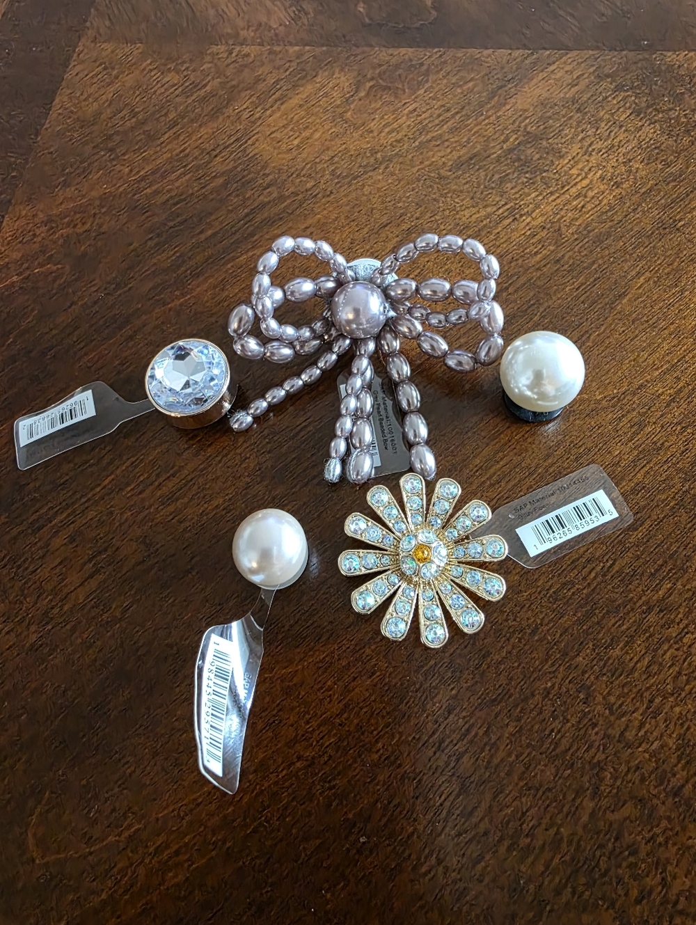 Crocs Shoes Charms Silver Pearl, White Champagne Pearls & Blinks New